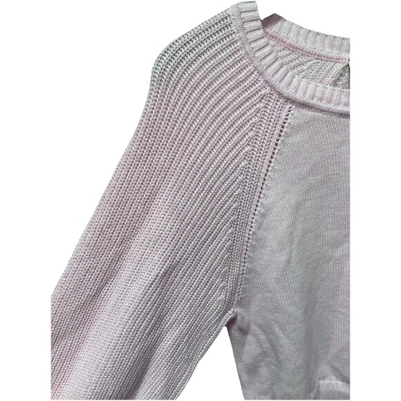 Kerri Rosenthal Pink Cable Knit Sweater Heart Patch Cropped XS Love Preppy VDay - Picture 5 of 9